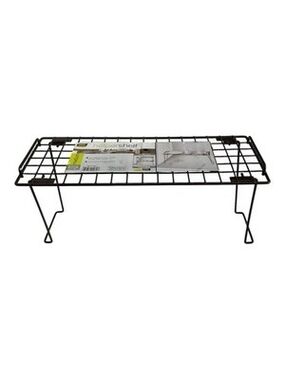 Smart Design Helper Shelf Medium Brown Finish Stackable Wire Rack New
